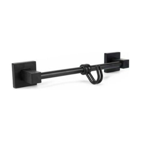 PORTE-SERVIETTES 2 CROCHETS SUPPORT MEUBLE SALLE DE BAIN MAISON CUISINE NOIR 02112 (1/2)