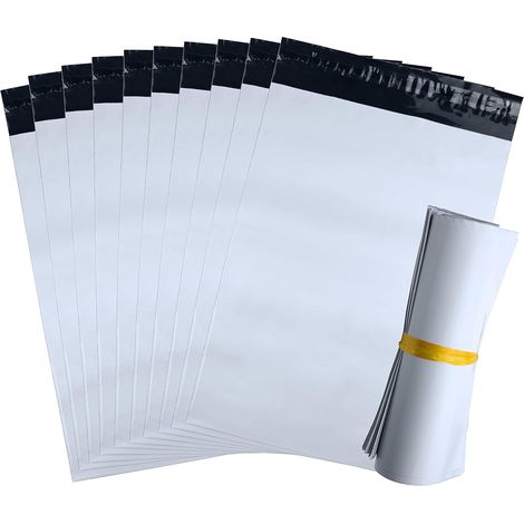 100 enveloppes blanches opaques 45x55 cm, pochettes d'expédition solides, inviolables et imperméables. Lot de 100. (1/5)