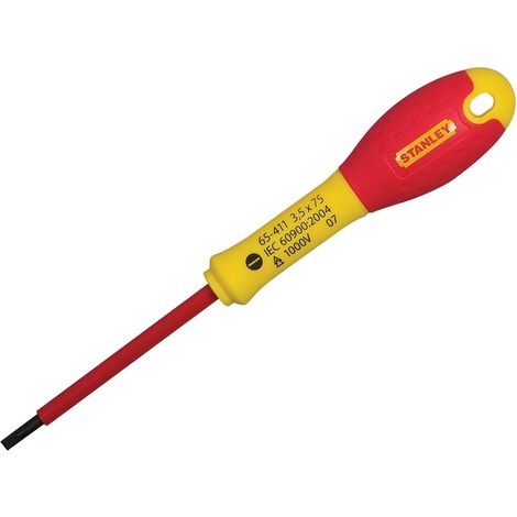 STANLEY 0-65-412 FatMax VDE Insulated Screwdriver Parallel 4.0 x 100mm STA065412