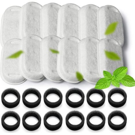 Filter für Katzennäpfe 24er-Packung passend für PETLIBRO Edelstahl-Trinknäpfe 67 oz 2 L verstellbar für Haustiere und Hunde 12er-Packung 12 Stück (1/5)