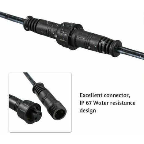 Cable Rallonge - Pour Spots LED Encastrables - IP67 Etanche - 1 M - 2 Pin - Connecteurs Mâle/Femelle - Lot de 10 (1/4)