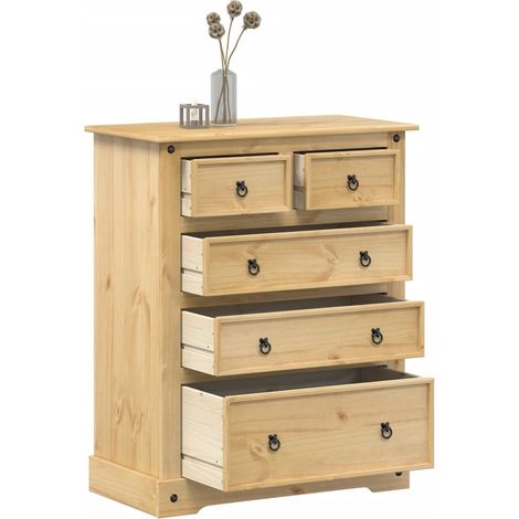 vidaXL Kommode Corona 92x48x114 cm Massivholz Kiefer (1/5)
