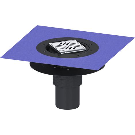 KESSEL-Sumidero de suelo Ecoguss Brida adhesiva - DN 100, vertical, Variofix, rejilla de diseño, 48611.53