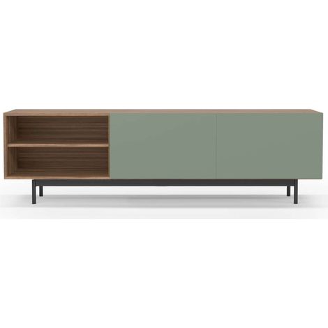 Mueble bajo televisión Md-608-1 en color nogal/verde, 52cm(alto) 180cm(ancho) 43cm(largo) (1/4)