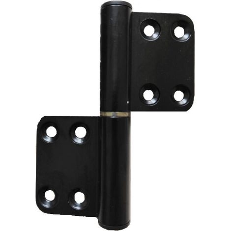 Set mit 2 abnehmbaren Türscharnieren aus schwarzer Aluminiumlegierung für Schlafzimmertüren, Möbel und Holzschranktüren (schwarz) (1/4)
