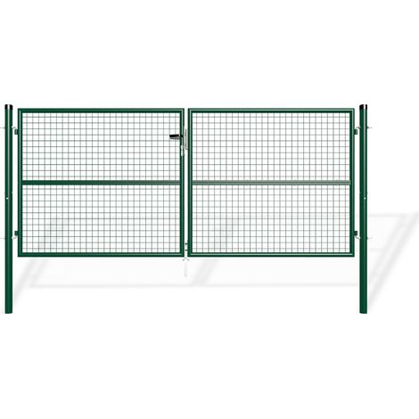 Doppelflügeltor für Stabmattenzaun 3m OLGA 300 x 130 Moosgrün (1/5)