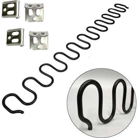 Ressorts de rechange pour canapé 2 pièces de 60cm avec 8 clips en S, 4,0 fils de diamètre Kit de réparation de ressorts de canapé pour siège de décoration intérieure de meubles, automobile