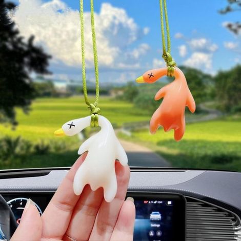 6 colgantes para coche con forma de pato que cambia de color,indicador de quemaduras solares,recordatorio de temperatura UV (1/5)