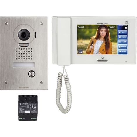 Edelstahl-Einbau-Videokit JP, großer Winkel, 7' Touchscreen-Monitor mit Netzteil - AIPHONE - JPS4AEDF (1/2)