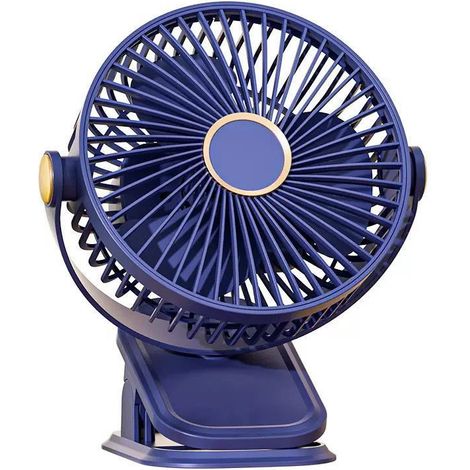 Ventilateur de table USB bleu 1200mAh, double alimentation, longue autonomie, idéal pour bureau et chambre (1/5)