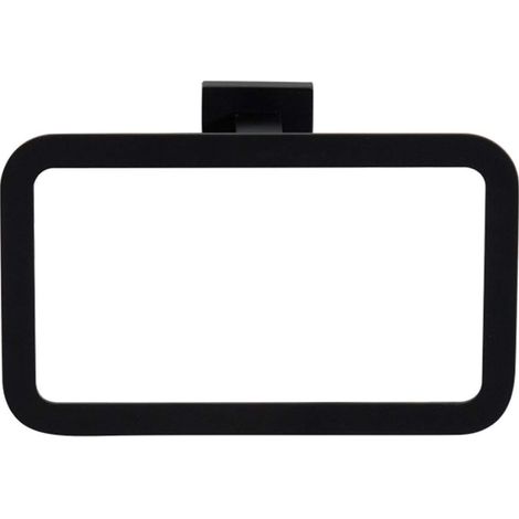 Towel Ring Black Round Towel Ring Towel Towel Ring Screw-Embedded Towel Rack (1/4)