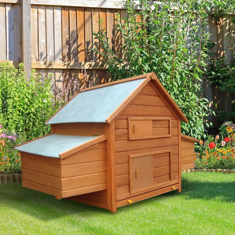 Gallinero de madera con techo impermeable, gallinero prefabricado para exteriores, 160 x 98,5 x 107 cm. (1/5)