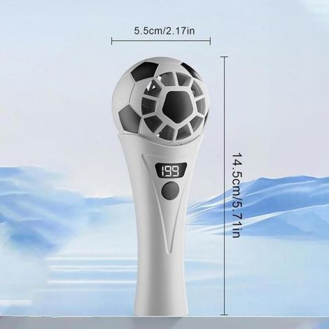 Ventilateur portable universel, 5 vitesses de ventilation, chargement USB, design ballon (1/5)