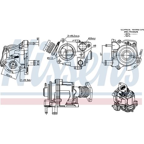 Vanne EGR Nissens 98424 CITROËN 162642 504105569 504121701