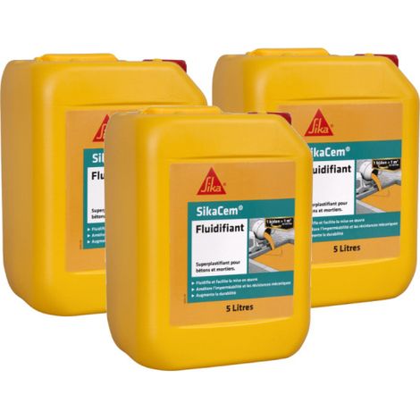 Set von 3 hoch wasserreduzierenden Superlastifizierern SIKA SikaCem Fluidifier - 5L