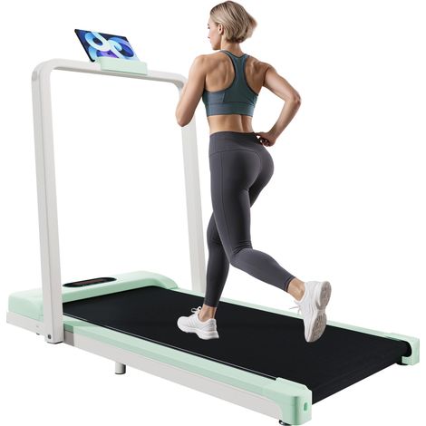 Tapis de course 2 en 1 pour la maison, avec télécommande, vitesse réglable de 1 à 6 km/h, écran LED, haut-parleur Bluetooth et support pour... (1/5)