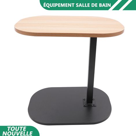 WAOBDLA Table latérale en forme de C Petite table basse salon Table latérale réglable en hauteur de la planche de densité (1/5)