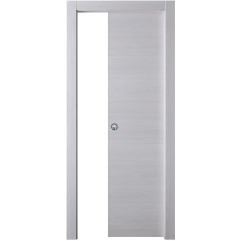 'PORTA SCORREVOLE ''GINEVRA'' cm 70 x 210 (78 x 214) - col. acero neve' cm 70 x 210 (78 x 214) - col. acero neve