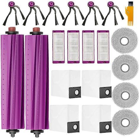 Filtre pour aspirateur brosse pour aspirateur Filtre de brosse pour aspirateur filtre de 21PCS Main Side Brosse Serpillière Cloths Filtres Dust Bags pour Eureka J15 Evo Ultra Self Emptying Robot Aspir (1/5)