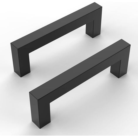 Pomos De Cajón En Acero Inoxidable - Negro Mate - 128 Mm - Para Armario Mueble Cajón Armario Empotrable - 5 Unidades (1/5)