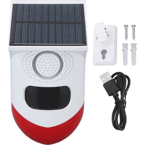 Alarme Solaire Extérieure avec Détecteur de Mouvement, Alerte Sonore et Lumineuse, Sécurité Sans Fil (1/5)