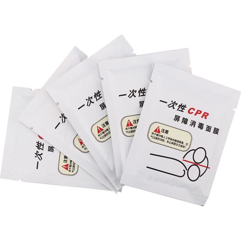 Lot de 50 écrans faciaux jetables pour formation RCR, protection respiratoire de secours, dispositif d'hygiène (1/5)