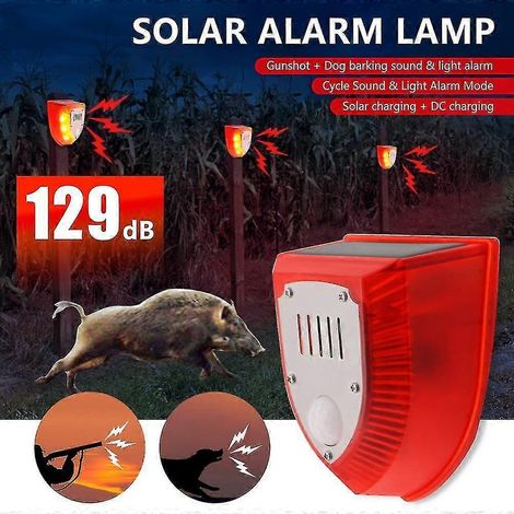 Alarma repelente de animales, anti-jabalíes, alarma profesional antirrobo con control remoto intermitente. (1/5)