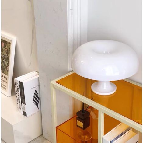 Lampe De Table - Champignon - 4 Emplacements Pour Ampoules - Pour Bureau Chevet Table Basse Commode - Blanc (1/5)
