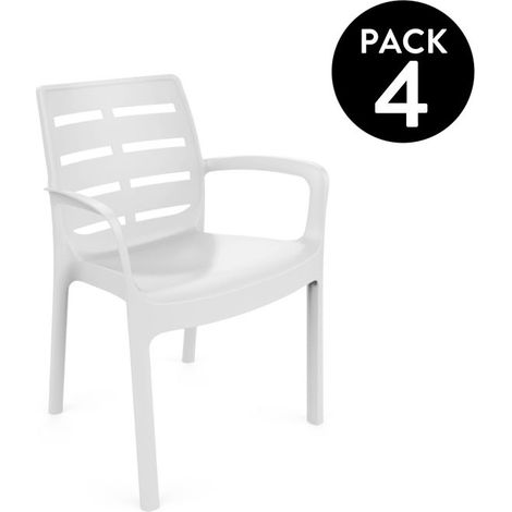 Pack 4 sillas de exterior Maui Blanco 54cm (ancho) x 82cm (alto) (1/5)