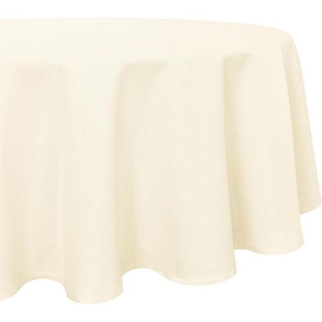 Tischdecke rund 120cm Champagner Leinenoptik abwaschbar wasserabweisend
