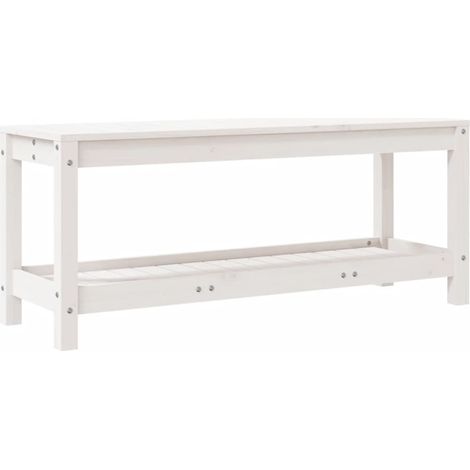 Maison Exclusive - Gartenbank Weiß 108x35x45 cm Massivholz Kiefer