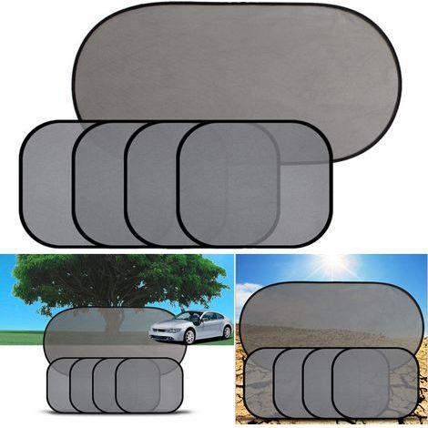 5 pare-soleil auto pour vitres latérales arrière, protection UV, écran anti-soleil voiture (1/5)