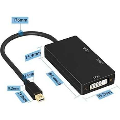 1 Adaptateur 3-en-1, Résolution 1920x1080p, HDMI DVI VGA, Pour MacBook iMac Surface (1/5)