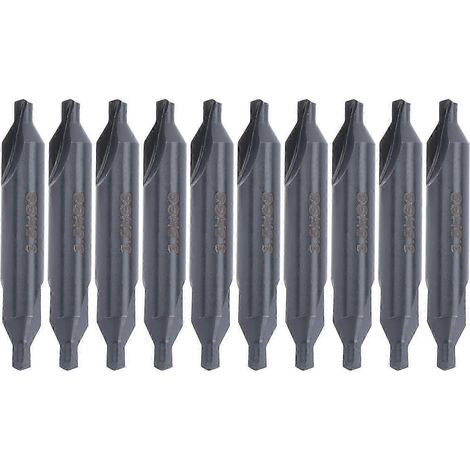 10 forets de centrage HSS type A pour filières, acier inoxydable, rectifiés, à positionnement hélicoïdal, 3,5 mm (1/5)