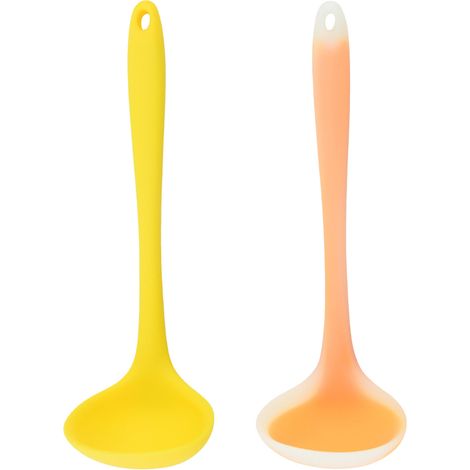 1 cuillère à soupe en silicone antiadhésive, manche long antidérapant, tête profonde, compatible avec poêles et casseroles antiadhésives (1/5)