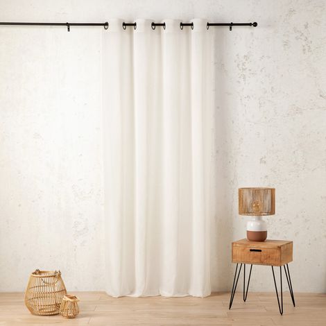 Voilage en polycoton chiné Beige 160x260 cm (1/2)