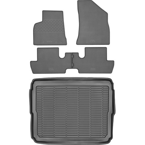 Ensemble de tapis de sol en caoutchouc pour Peugeot 3008 i Crossover (2009-2016) + tapis de coffre