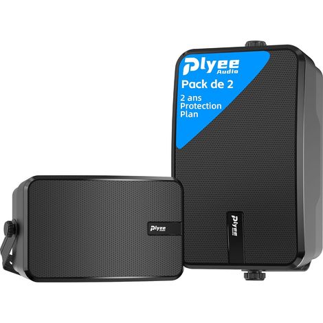Outdoor Bluetooth Speaker, Active + Passive Wall Speaker, Supports Bluetooth and Aux Input, Built-in Amplifier, Suitable for Patio, Conservatory, Garage, Pack of 2 (MZ-622) (1/5)