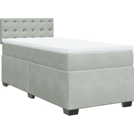 Maison Exclusive - Cama box spring con colchón terciopelo gris cl
