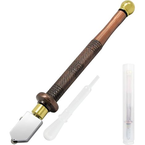 3 à 15 mm Outil de Coupe Verre Professionnel,Gamme de Coupe de ,Verre pour Verre Épais, Carreaux, Miroirs et Mosaïques Kit de Coupe avec Pointe en Carbure Durable et Système d'Huile Automatique