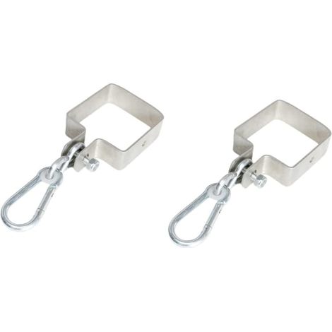 BEBUSINGOTO Accesorios para columpios, paquete de 2 ganchos de eslabones cuadrados, gancho de resorte, soporte de madera cuadrado para columpio (1/5)