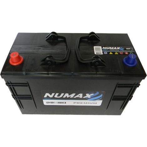 Numax – Batterie de démarrage poids lourds 664 – 110Ah 800A – Technologie classique CA/CA – Dimensions 345x173x234mm – Poids 26.2kg (1/2)