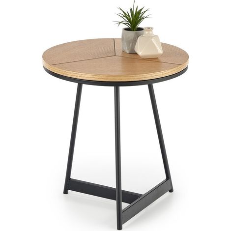 Mesa auxiliar Houston 1187 , 49x0x0cm, Diámetro: 45, MDF, Chapa de madera natural, Redonda