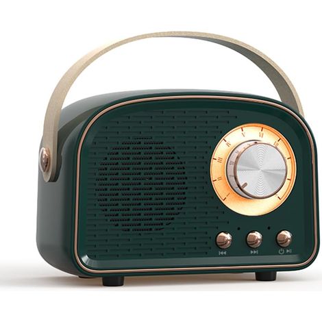 Radio rétro mini enceinte sans fil - Portable avec radio FM, Bluetooth, rechargeable, volume élevé