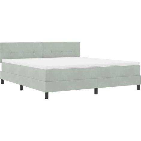 Maison Exclusive - LED Boxspringbett mit Kopfteil Hellgrau 180 x (1/5)