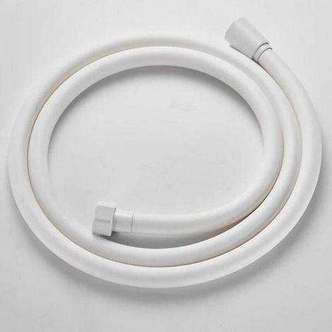 Tuyau De Douche - PVC Blanc - 1.5 M - Filetage G1/2" - Pour Pomme De Douche À Main - 1 Pièce (1/4)