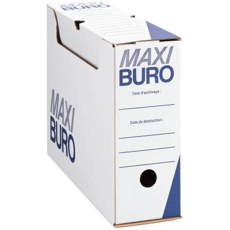 Boîte à archives blanches dos 10 cm - Maxiburo - Lot de 20