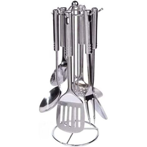 Cuisine Ensemble d'Ustensiles, 7 Pièces Ustensiles de Cuisine, Set d'Ustensiles Cuisine Acier Inoxydable, Lavable au Lave-Vaisselle, Facile à Nettoyer, pour Cuire Toutes Sortes d'Aliments