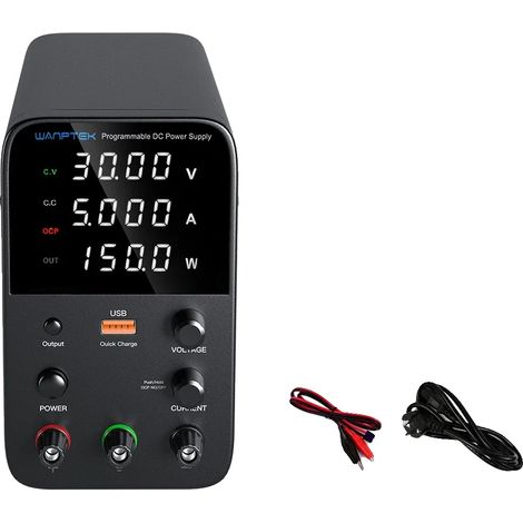 Fuente de alimentación de laboratorio, voltaje ajustable, características de seguridad, WPS305H (1/2)