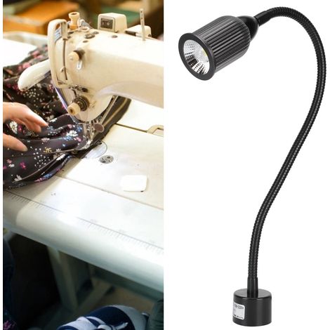 Lampe de travail LED 10 W à col orientable avec base magnétique pour machine à coudre - Prise UE 110-220 V (1/5)